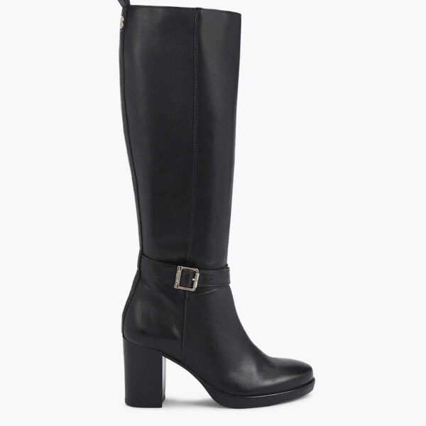 Carvela Leather Block Heel Knee High Boots Black