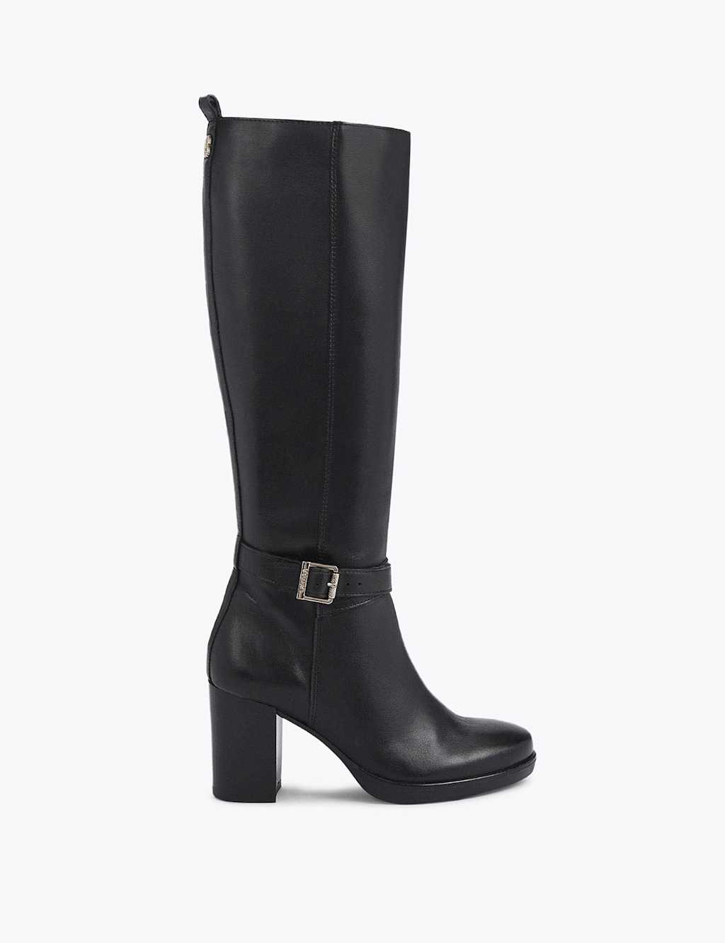Carvela Leather Block Heel Knee High Boots Black