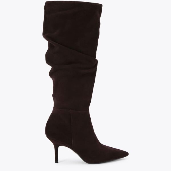 Carvela Suede Stiletto Heel Slouch Knee High Boots Brown