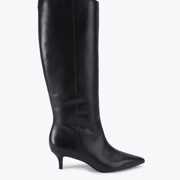 Carvela Leather Kitten Heel Knee High Boots Black