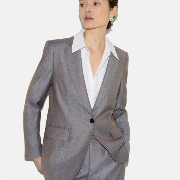 Jigsaw Wool Blend Tailored Single Breasted Blazer Blue