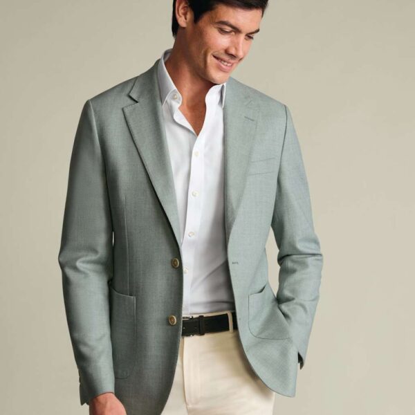 Charles Tyrwhitt Slim Fit Wool Rich Suit Jacket Teal Green