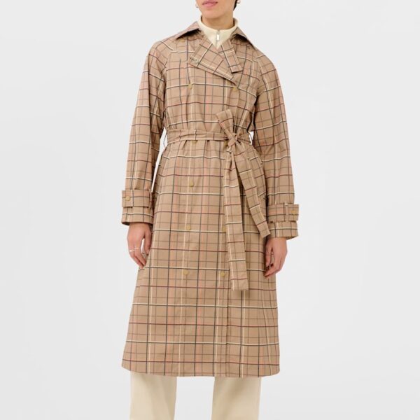 Sweaty Betty Belted Double Breasted Relaxed Trench Coat Beige Mix