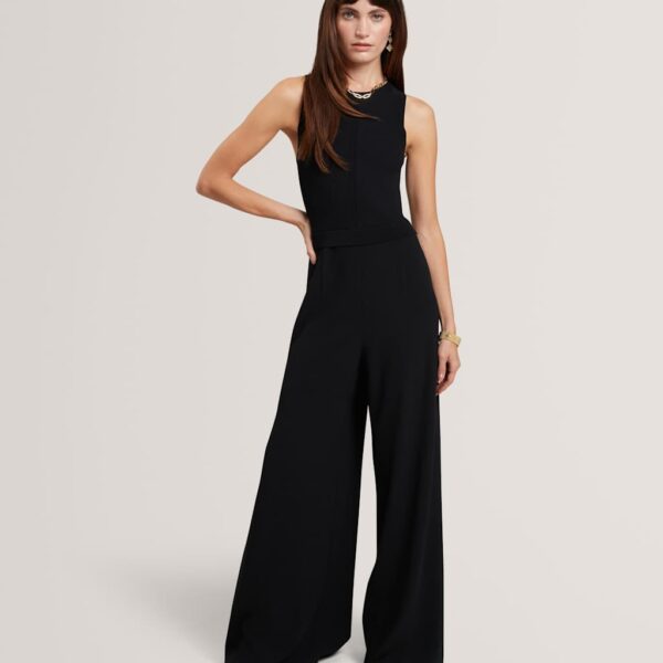 Ted Baker Knitted Top Racer Back Sleeveless Jumpsuit Black