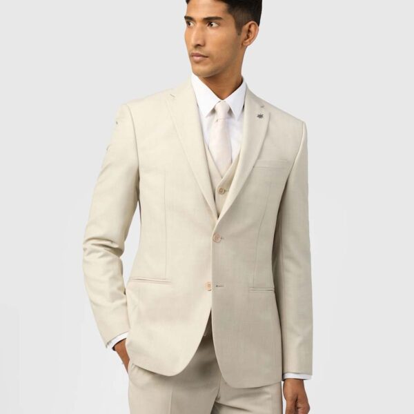 Ted Baker Slim Fit Wool Rich Blazer Beige