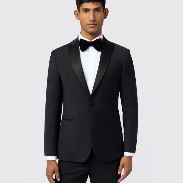 Ted Baker Slim Fit Wool Rich Performance Tuxedo Jacket Black