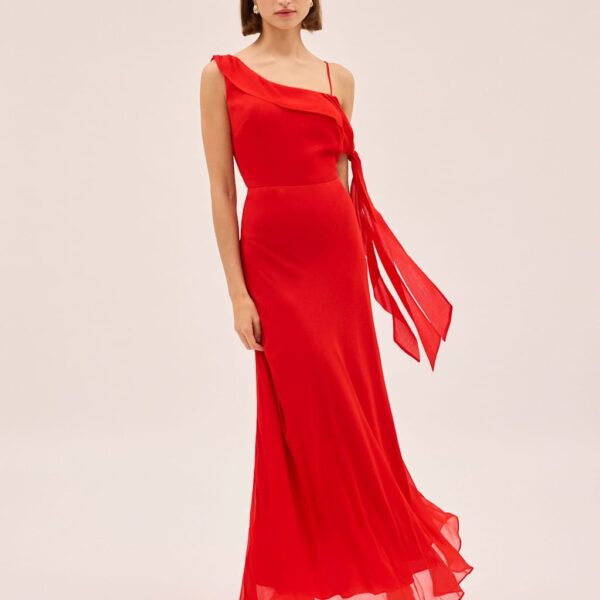 Kitri Strappy Maxi Slip Dress Red