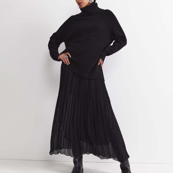Sportscraft Pleated Midi Skirt Black