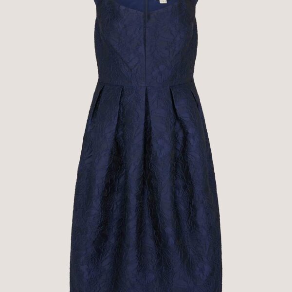 Monsoon Jacquard Midi Skater Dress Navy Mix