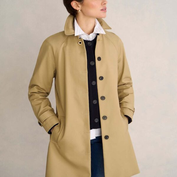 HOBBS Cotton Rich Collared Trench Coat Beige