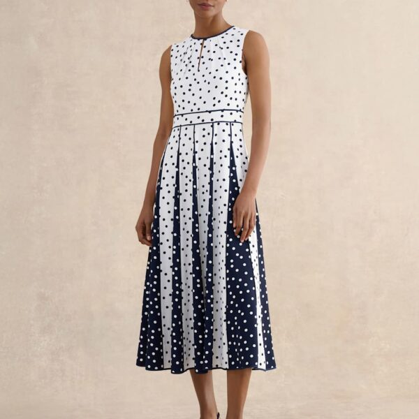 HOBBS Floral Midi Skater Dress Ivory Mix