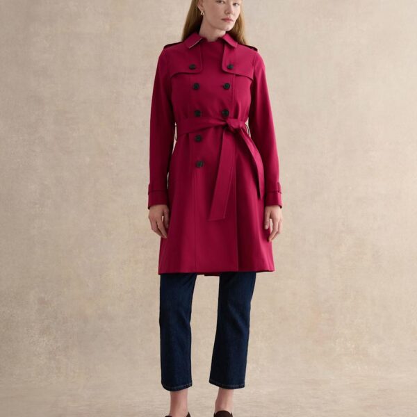 HOBBS Cotton Rich Belted Longline Trench Coat Pink