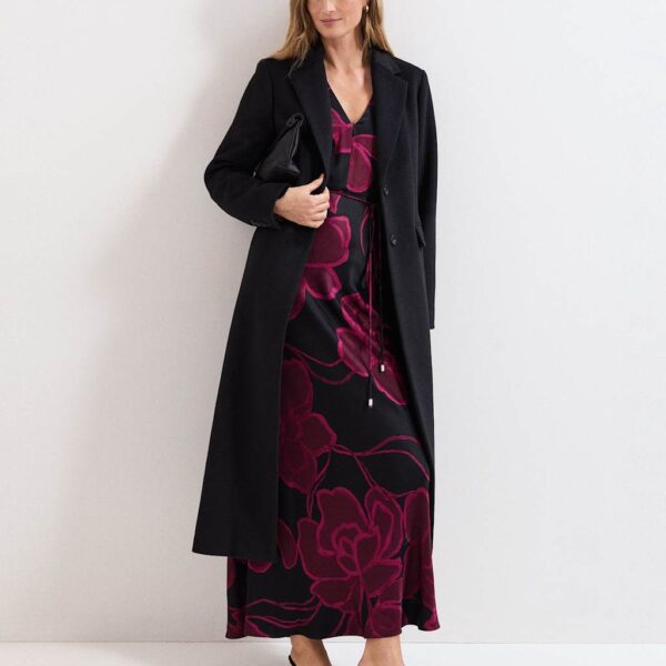 Phase Eight Wool Rich Collared Longline Coat Black