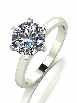 Moissanite 18 Carat White Gold 2 Carat Moissanite Ring