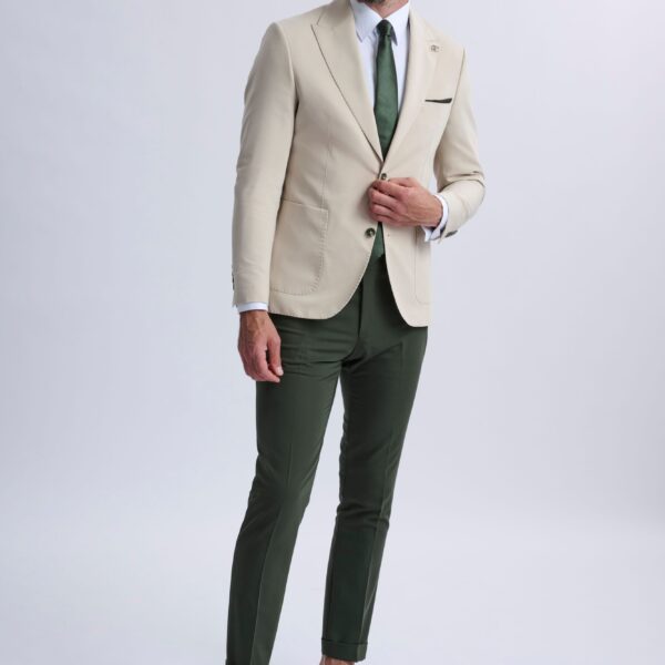 Marcello Single-Breasted Blazer with Khaki Trousers