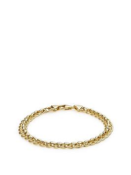 The Love Collection 9Ct Gold Fancy Link Curb Bracelet