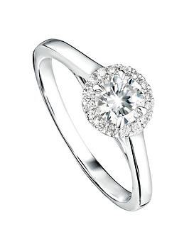 Created Brilliance Ida Created Brilliance 9Ct White Gold 0.50Ct Lab Grown Diamond Round Halo Ring