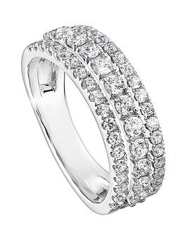 Created Brilliance Colette Created Brilliance 9Ct White Gold 1Ct Lab Grown Diamond Three Row Ring