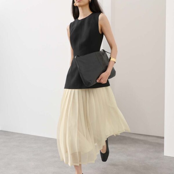 Autograph Wool Blend Layered Midaxi Dress Black Mix