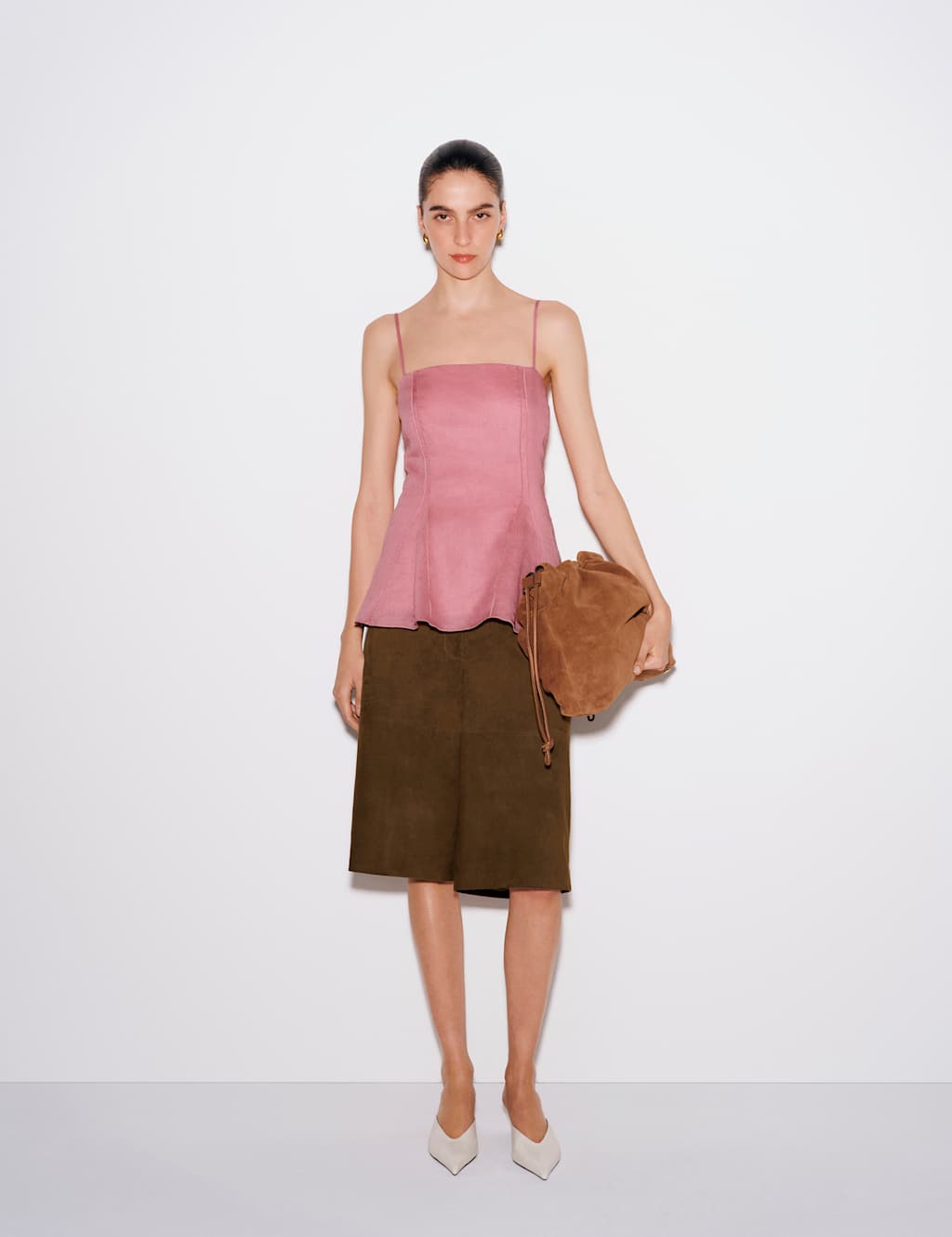 Autograph Suede Bermuda Shorts Dark Olive