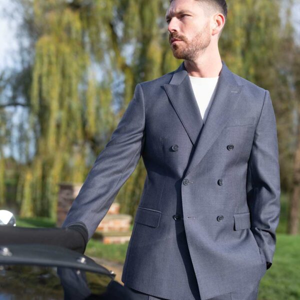 Autograph Tailored Fit Wool Rich Suit Jacket with Mohair Dark Airforce