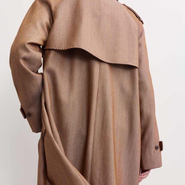 JAEGER Wool Rich Twill Collared Longline Overcoat Light Honey