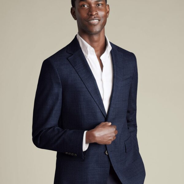 Charles Tyrwhitt Slim Fit Wool Rich Stretch Suit Jacket Dark Blue
