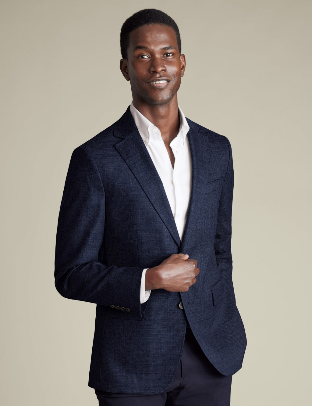 Charles Tyrwhitt Slim Fit Wool Rich Stretch Suit Jacket Dark Blue