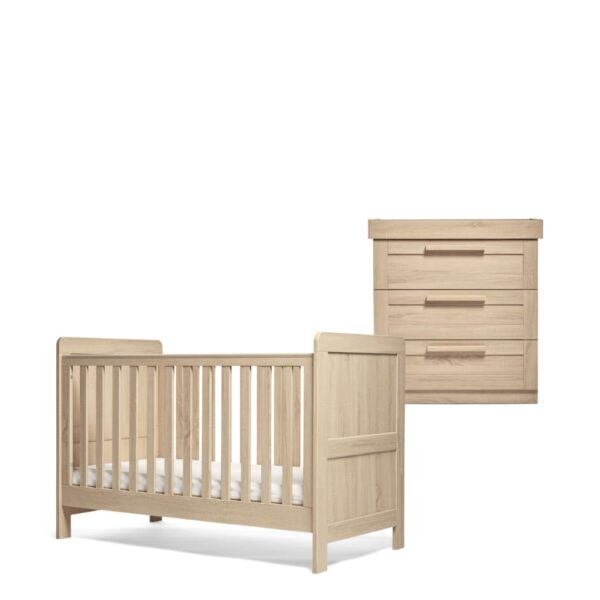 Mamas & Papas Atlas 2 Piece Cotbed Set with Dresser Brown