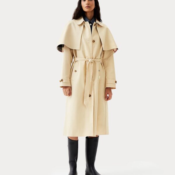 Hunter Keltie Pure Cotton Trench Coat Cream
