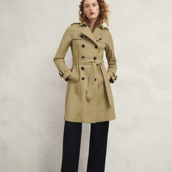 HOBBS Cotton Rich Belted Longline Trench Coat Beige