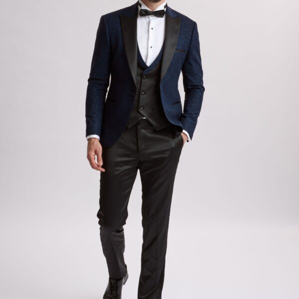 Santoro Milan's Sparkle Three Piece Navy Tux