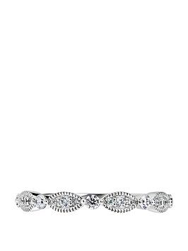 Created Brilliance Florence Created Brilliance 18Ct White Gold 0.25Ct Lab Grown Diamond Vintage Inspired Wedding Band