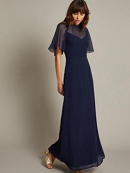Monsoon Mona Angle Sleeve Dress - Navy