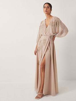 Monsoon Skyla Wrap Dress - Nude