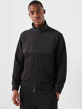 Armani Exchange Mix Media Track Top - Black