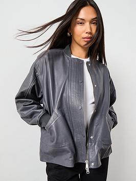 Allsaints Sofi Leather Bomber - Blue