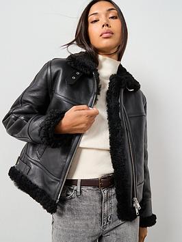 Allsaints Lorel Flying Jacket - Black