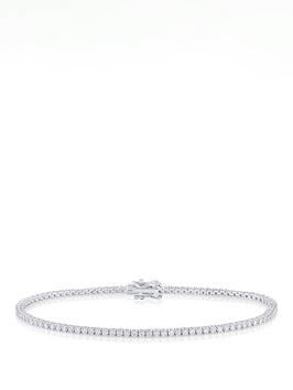 The Love Collection Sterling Silver 2Ct Lab Grown Diamond Tennis Bracelet