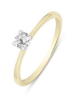 Love Diamond 0.25Ct Natural Diamond Solitaire Ring Slick Setting