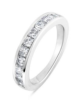Love Diamond 0.85Ct Mixed Shape Diamond Eternity Ring (Round & Princess Cuts) Lab Grown
