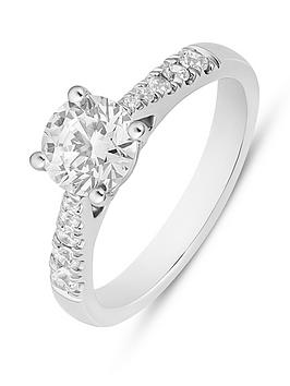 Love Diamond 1.20Ct Oval Diamond Solitaire Ring With Diamond Shoulders Lab Grown