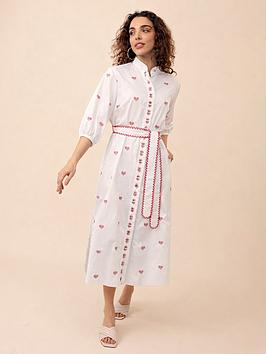 Emily Lovelock Zora Embroidered Dress - White