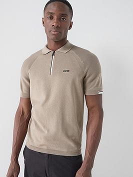 Boss Mens Golf Perform Knitted Polo Shirt - Light Pastel Green