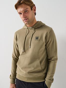 Belstaff Left Chest Patch Logo Regular Fit Hoodie - Light Khaki