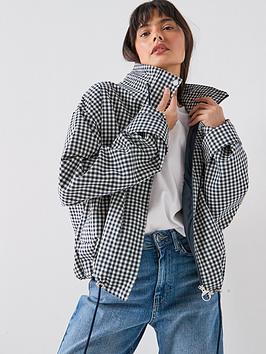 Barbour Bronwyn Check Showerproof Jacket - Navy