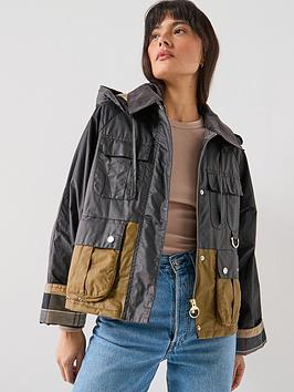 Barbour Liza Wax Jacket - Black/Sand