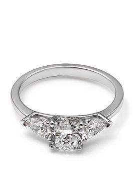 Say It With Round & Pear 1.50Ct Lab Grown Diamond Ring - 9Ct White Gold