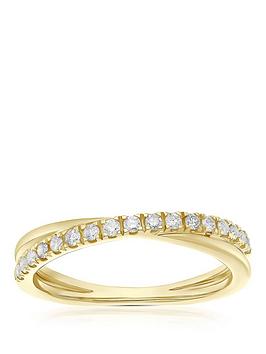 H. Samuel 9Ct Crossover Eternity 0.33Ct Diamond Ring - Gold