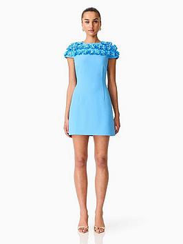Elliatt Dali Floral Applique Mini Dress - Blue